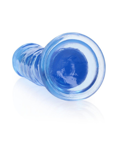 Żelowe niebieskie dildo z przyssawką waginalne i analne 22 cm