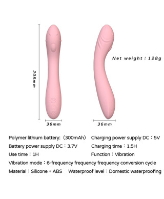 Wibrator damski gładki wodoodporny stymulacja pochwy punktu G 205 cm