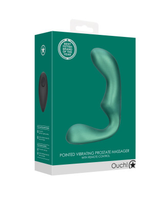 Pointed Vibrating Prostate Massager with Remote Control - Metallic Green