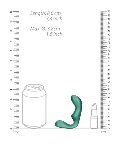 Pointed Vibrating Prostate Massager with Remote Control - Metallic Green