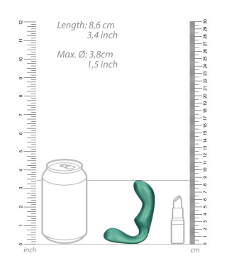 Pointed Vibrating Prostate Massager with Remote Control - Metallic Green