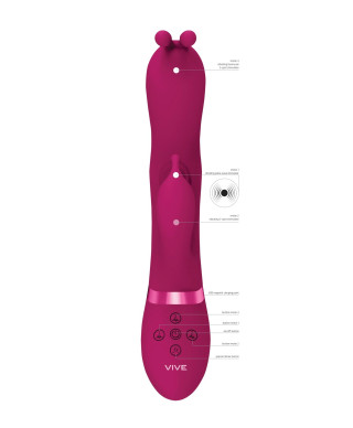 Gada - Vibrating Bunny Ear G-Spot Rabbit with Pulse Wave Shaft