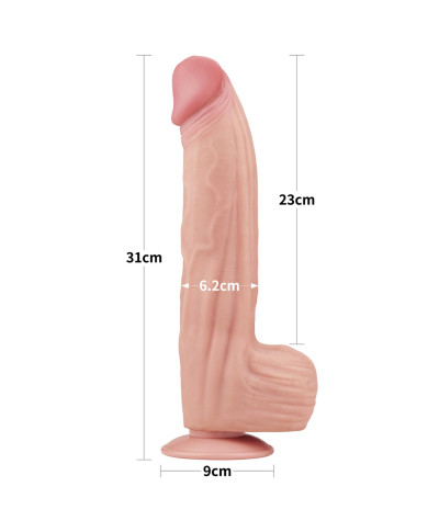 12 King Sized Sliding Skin Dual Layer Dong