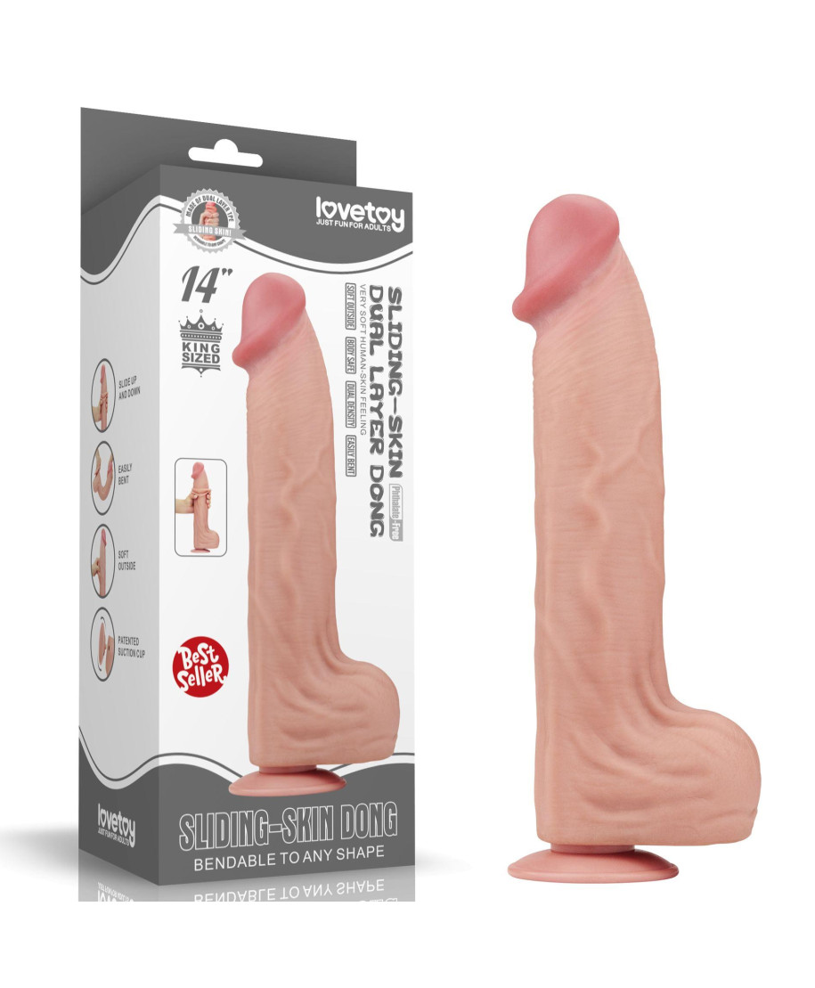 14 King Sized Sliding Skin Dual Layer Dong