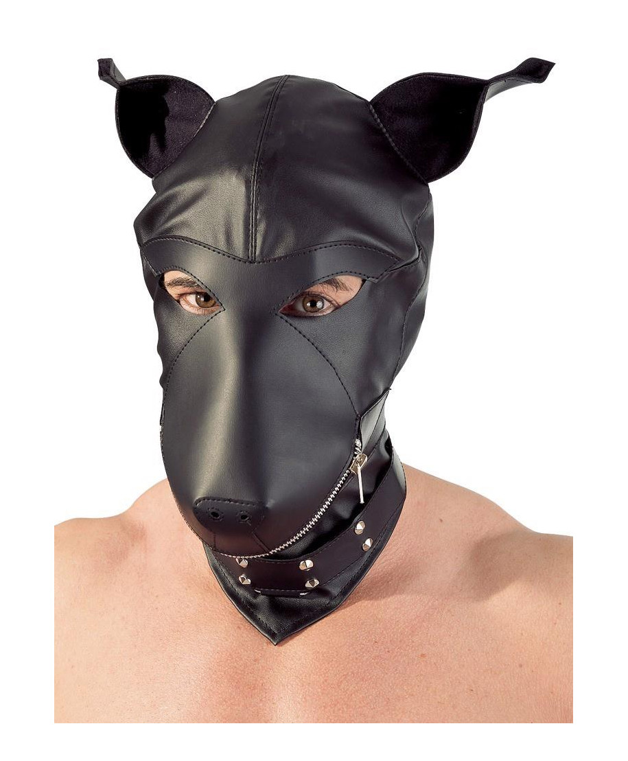 Imitation leather dog mask