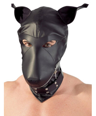 Imitation leather dog mask