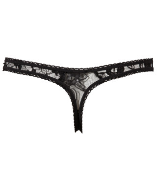 Crotchless String black S