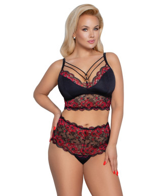 Bra and Briefs blackred 2XL