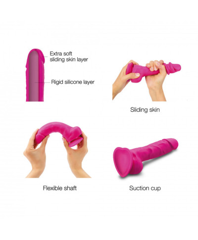 Ralistyczne dildo sliding skin fuchsia l