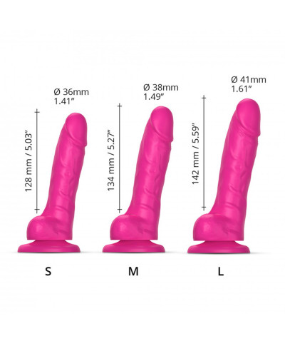 Ralistyczne dildo sliding skin fuchsia l