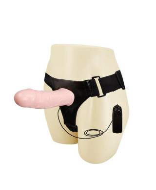 Wibrujący penis strapon proteza pusty środek 17cm