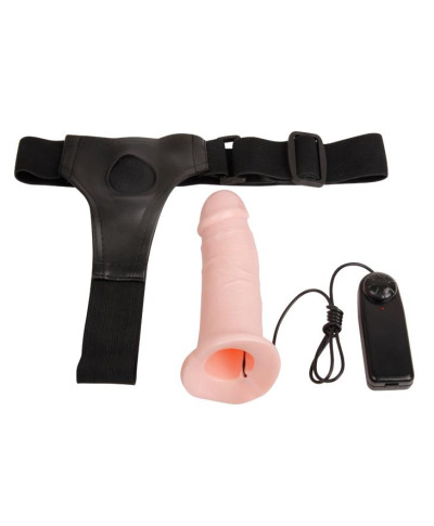 Wibrujący penis strapon proteza pusty środek 17cm