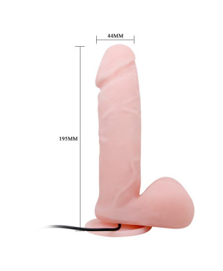 Wibrator z przyssawką penis na pilota jądra 19cm