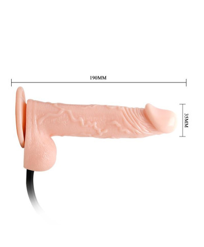 Dildo z cyberskóry pompowany przyssawka 19cm