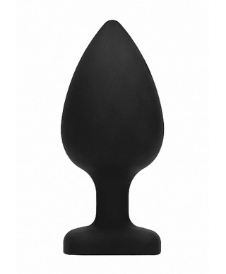 Diamond Heart Butt Plug - Extra Large - Black