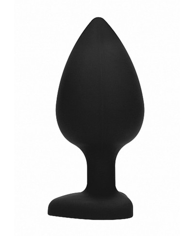 Diamond Heart Butt Plug - Extra Large - Black