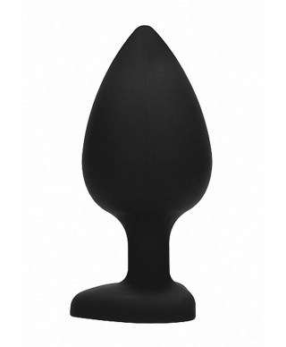 Diamond Heart Butt Plug - Extra Large - Black