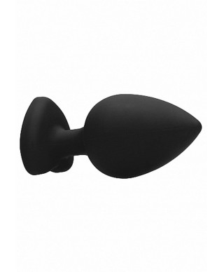 Diamond Heart Butt Plug - Extra Large - Black