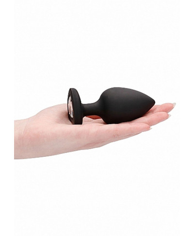 Diamond Heart Butt Plug - Extra Large - Black