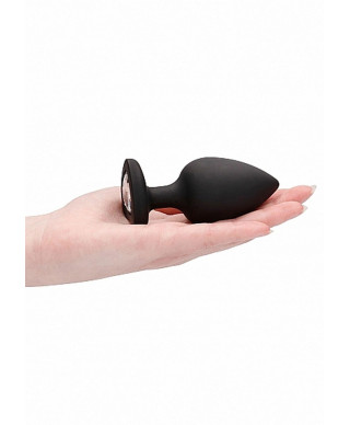 Diamond Heart Butt Plug - Extra Large - Black