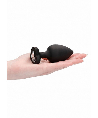 Diamond Heart Butt Plug - Extra Large - Black