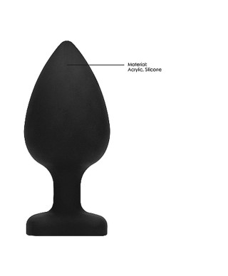 Diamond Heart Butt Plug - Extra Large - Black