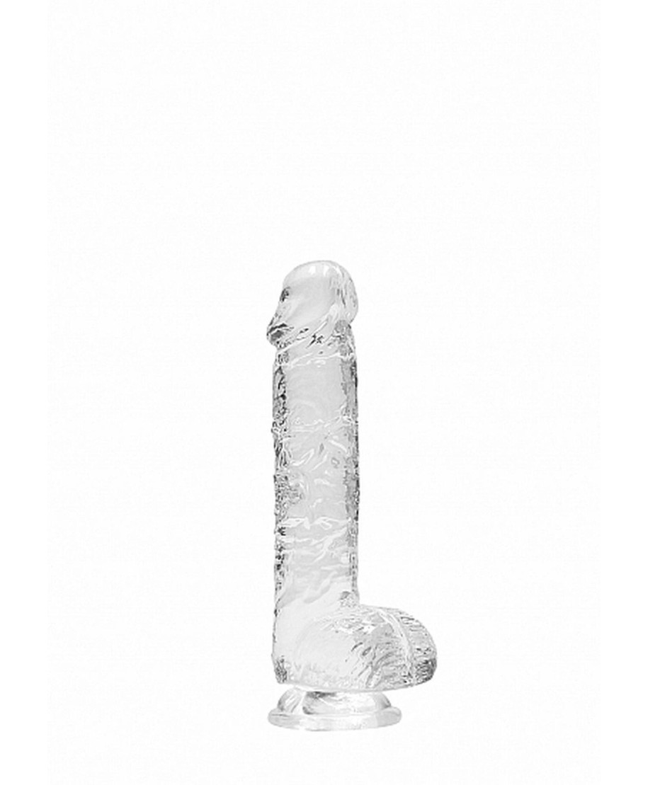 Mały przezroczysty penis dildo z przyssawką 17 cm