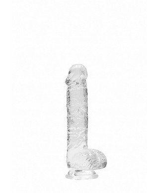 Mały przezroczysty penis dildo z przyssawką 17 cm