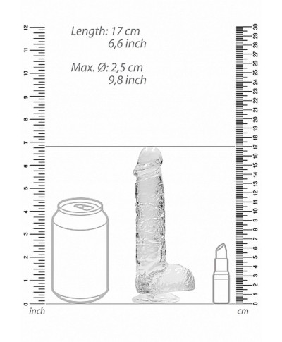 Mały przezroczysty penis dildo z przyssawką 17 cm