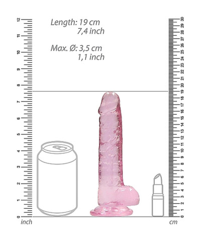 Dildo różowe z mocną przyssawką różowy orgazm 19cm