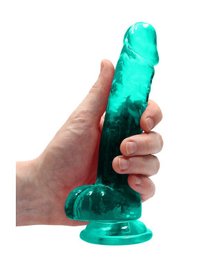 Silikonowe zielone dildo z mocną przyssawką 19 cm