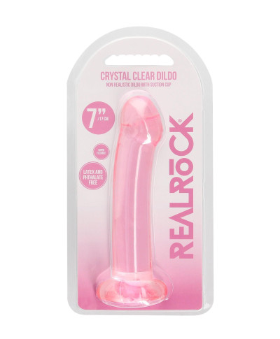 Dildo różowe gładkie z mocną przyssawką 18 cm