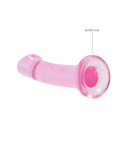 Dildo różowe gładkie z mocną przyssawką 18 cm