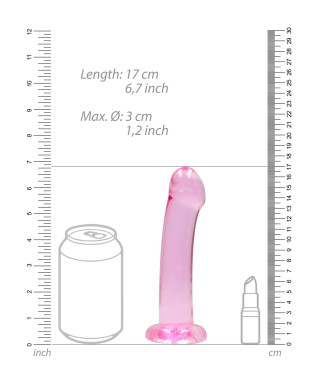 Dildo różowe gładkie z mocną przyssawką 18 cm