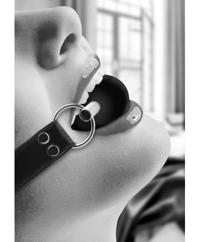 Solid Ball Gag - With Bonded Leather Straps