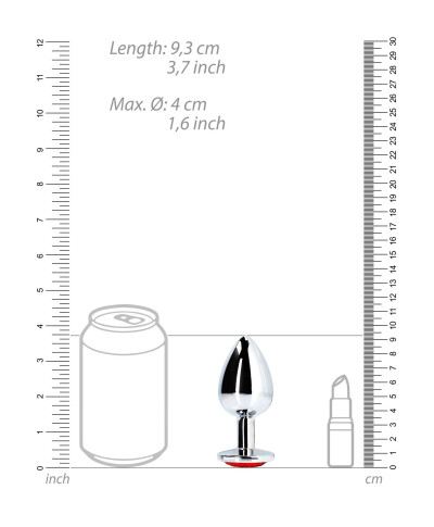 METALOWY KOREK ANALNY PLUG Z DIAMENTEM 93 CM WODOODPORNY