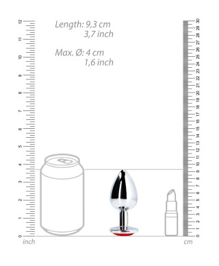 METALOWY KOREK ANALNY PLUG Z DIAMENTEM 93 CM WODOODPORNY