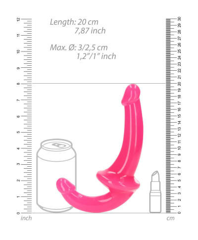 Różowy Strap-On świecący w ciemności dwustronny samonośny wodoodporny