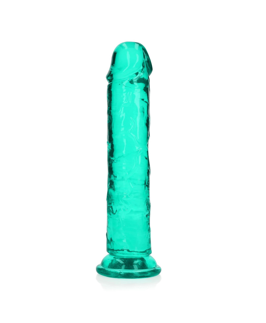 Żelowe zielone dildo z przyssawką waginalne i analne 22 cm