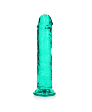 Żelowe zielone dildo z przyssawką waginalne i analne 22 cm