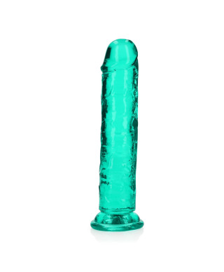 Żelowe zielone dildo z przyssawką waginalne i analne 22 cm