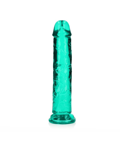 Żelowe zielone dildo z przyssawką waginalne i analne 22 cm