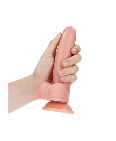 Silikonowe żylaste cieliste dildo przyssawka 20 cm