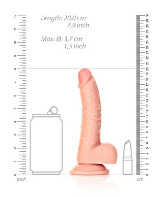 Silikonowe żylaste cieliste dildo przyssawka 20 cm