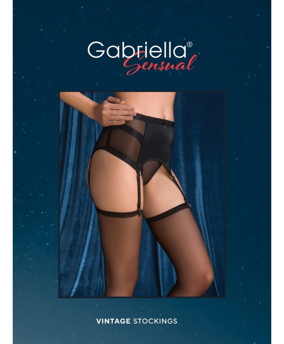 Bielizna-Pończochy CALZE VINTAGE STOCKINGS Czarne XLXXL