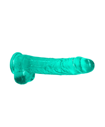 9 25 cm Realistic Dildo With Balls - Turquoise