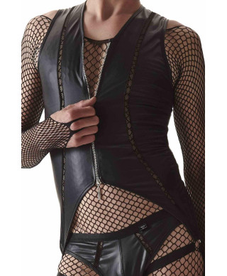 Seksowny kostium męski body jockstrap wetlook L