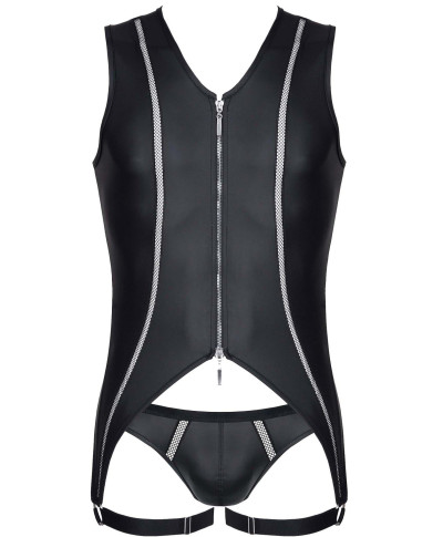 Seksowny kostium męski body jockstrap wetlook L