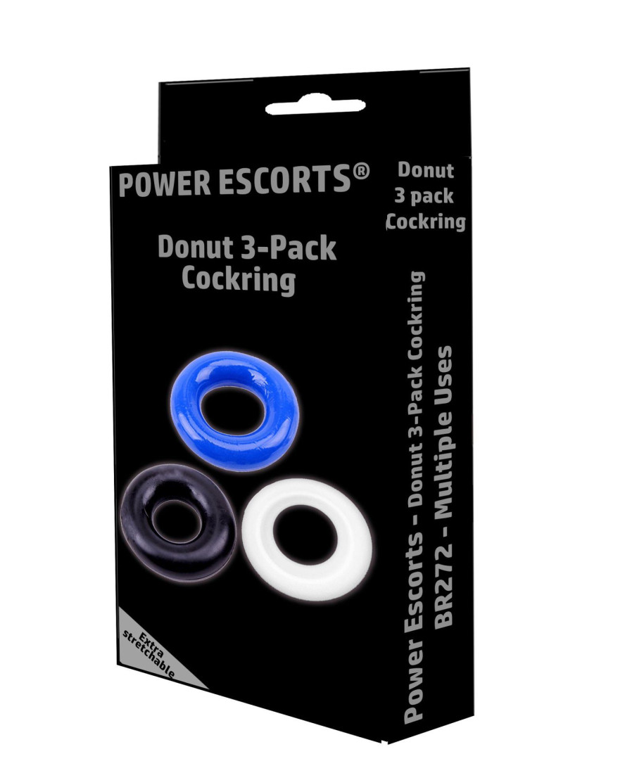 Ring-Donut Cockring 3 Pack-3 colors blueclearblack