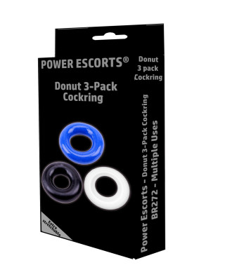 Ring-Donut Cockring 3 Pack-3 colors blueclearblack